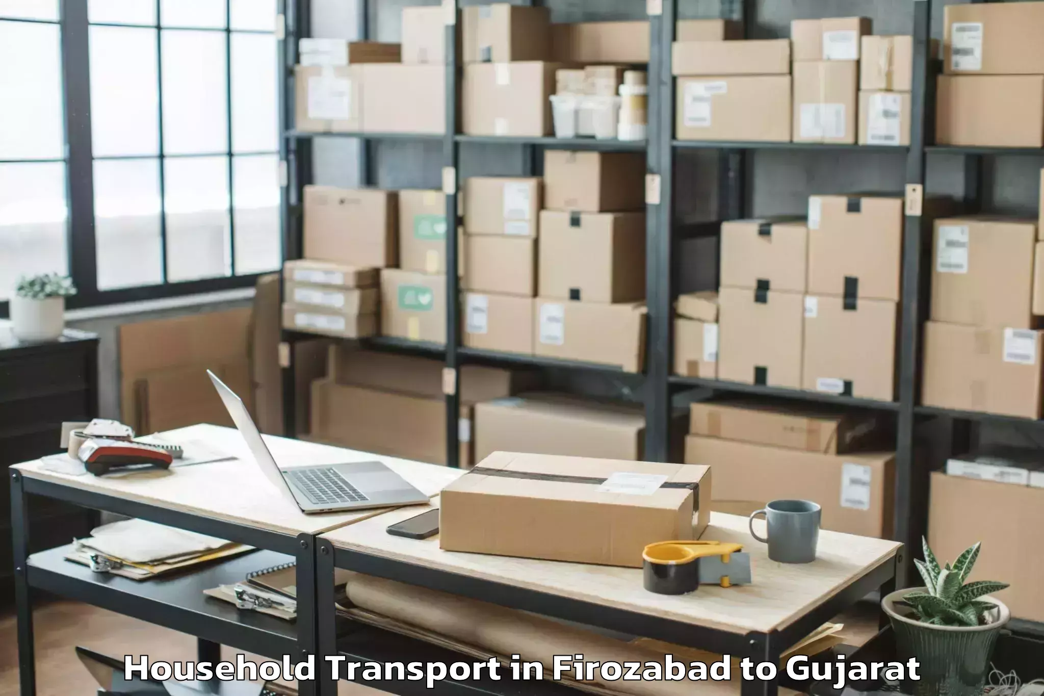 Quality Firozabad to Lodhika Household Transport